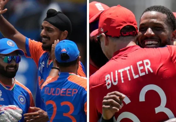 India vs England T20 World Cup 2024 Semi-Final - Indian Cricketers Celebrating Victory